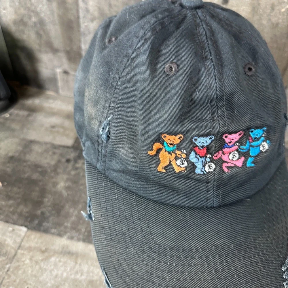 Field Grade Black Money Monsters  Grateful Dead Hat Cap Adjustable Distressed
